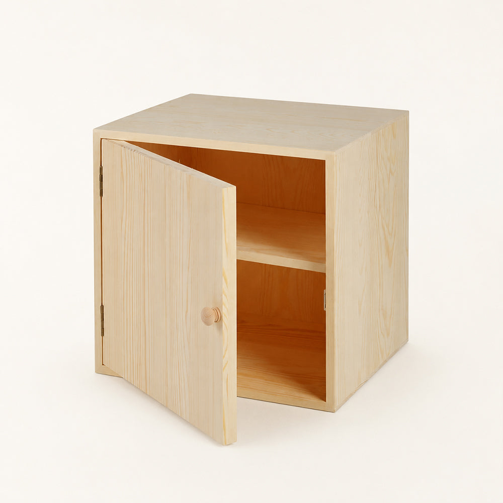 Light Wood Modular Cube Storage Cabinet