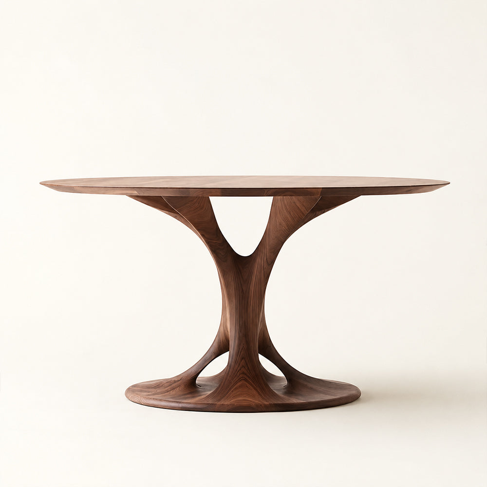 Artisan Carved Walnut Dining Table