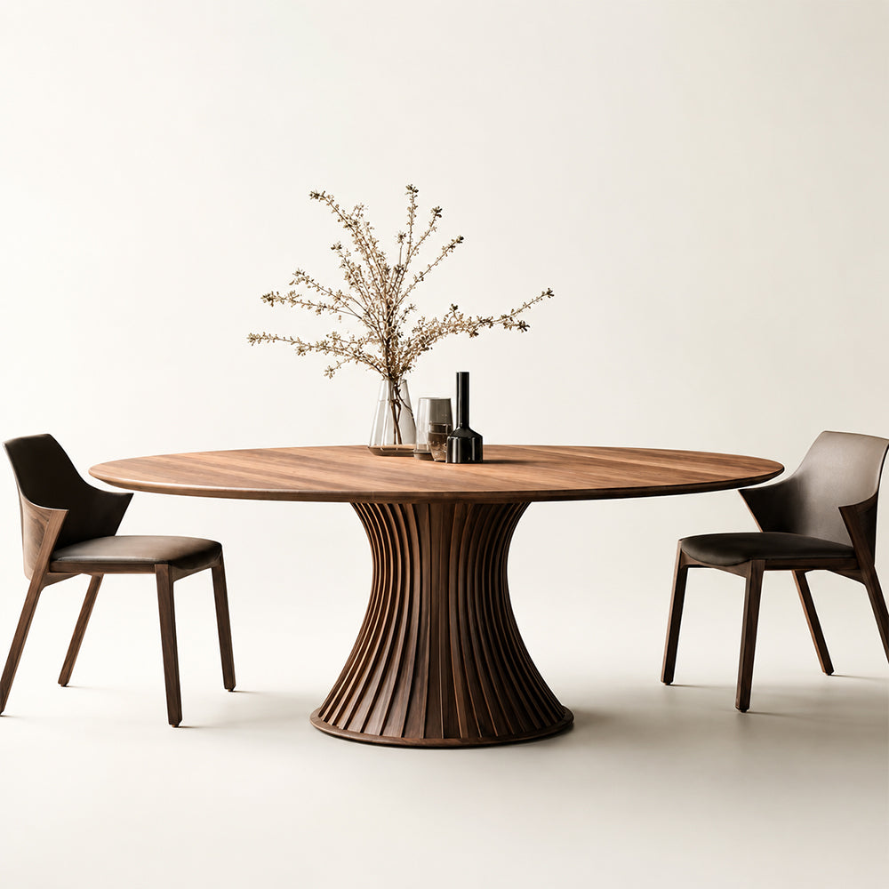 Artisan Carved Walnut Dining Table