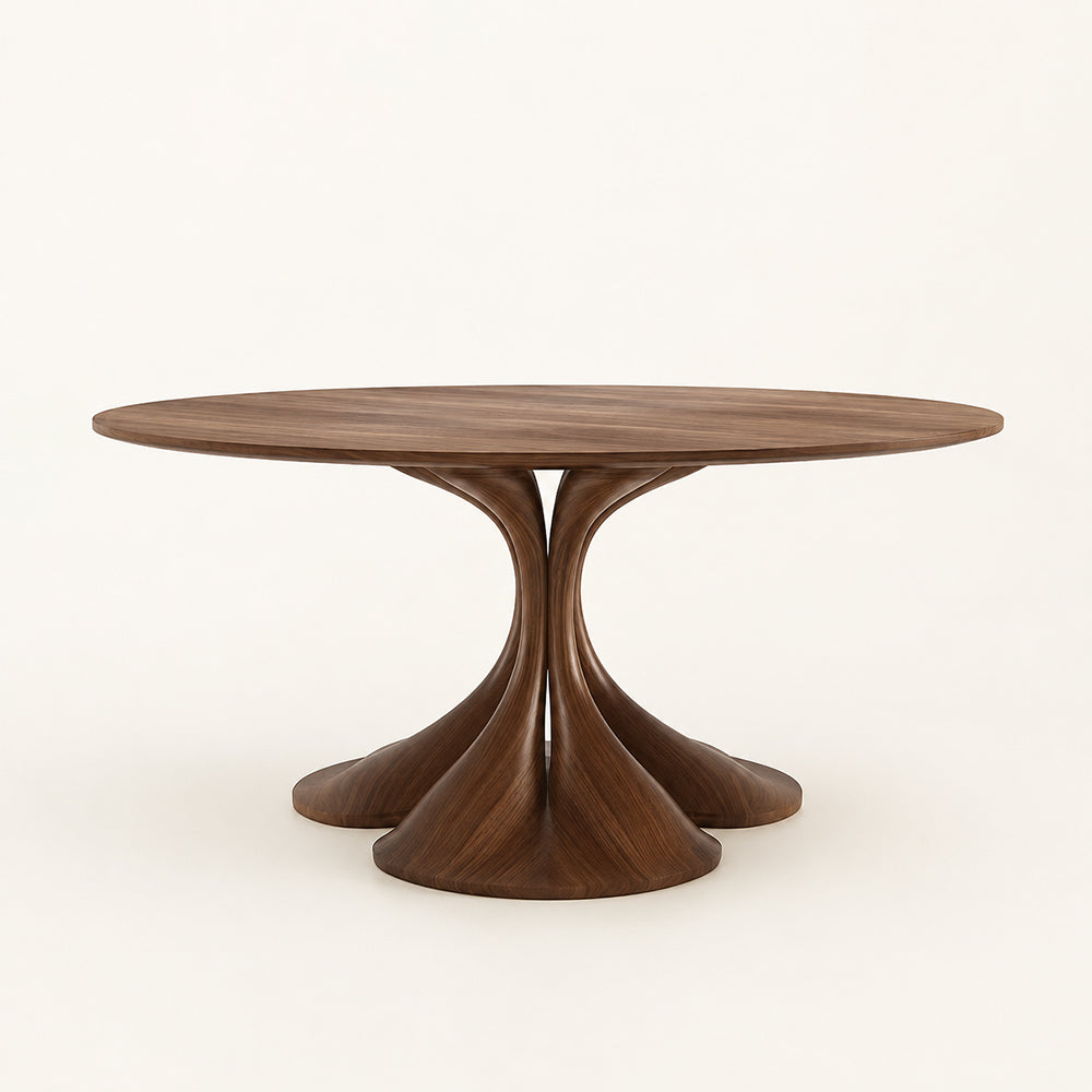 Artisan Carved Walnut Dining Table