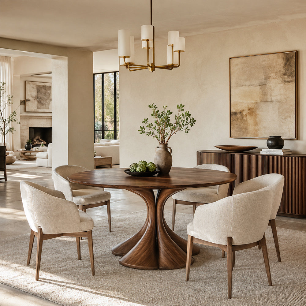 Artisan Carved Walnut Dining Table