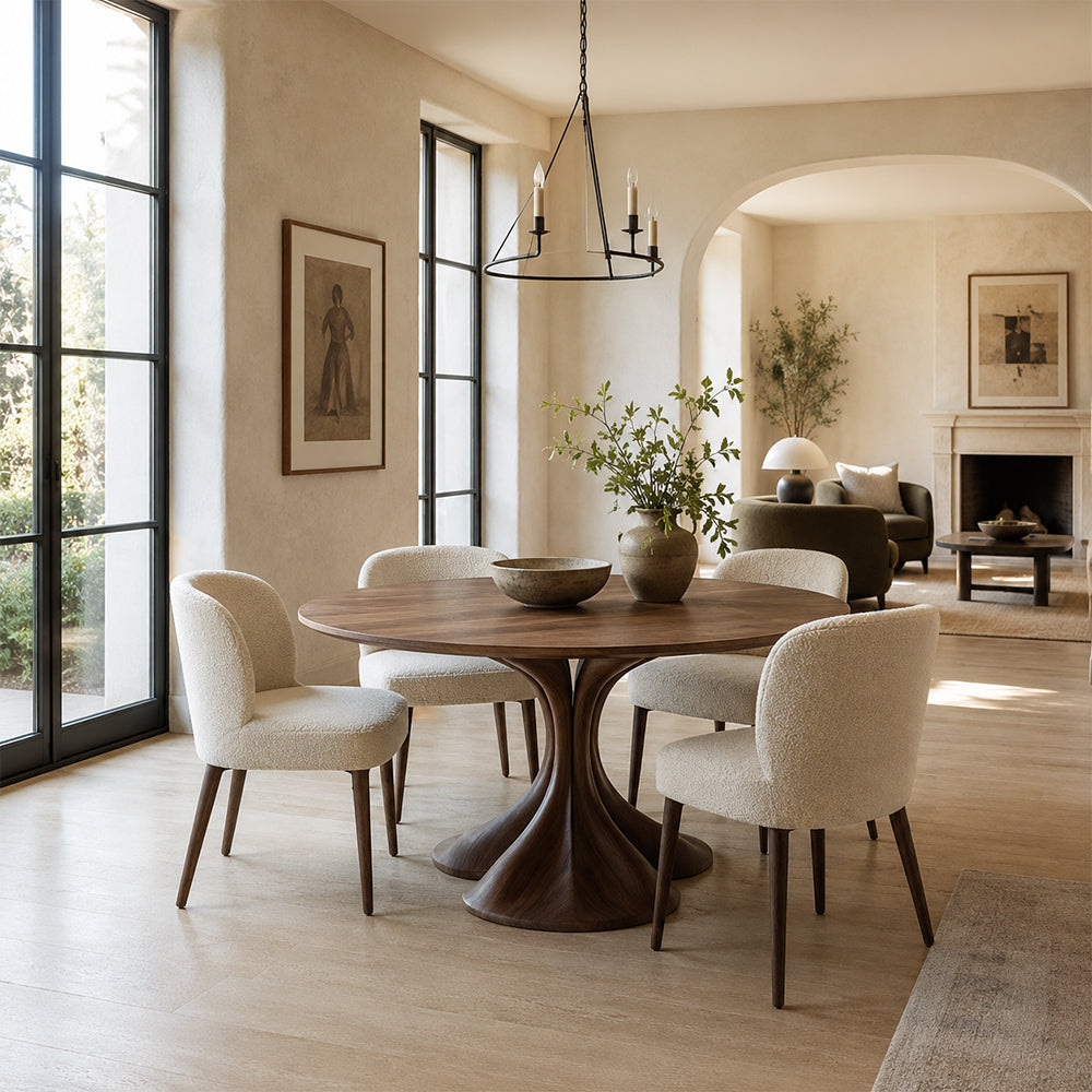 Artisan Carved Walnut Dining Table