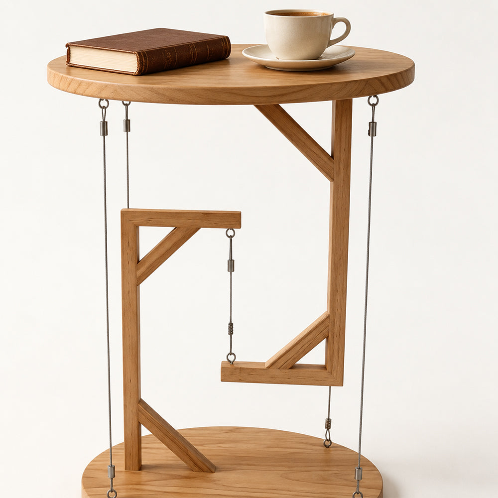 Tensegrity Floating Wooden Side Table