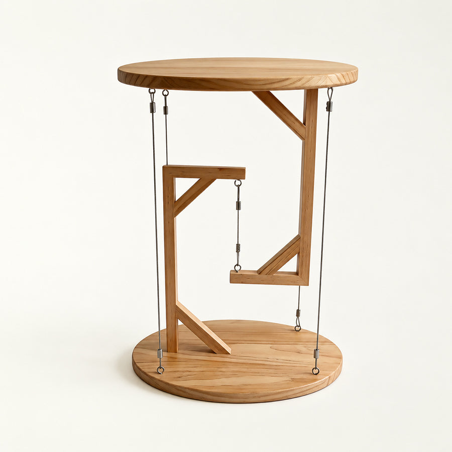 Tensegrity Floating Wooden Side Table