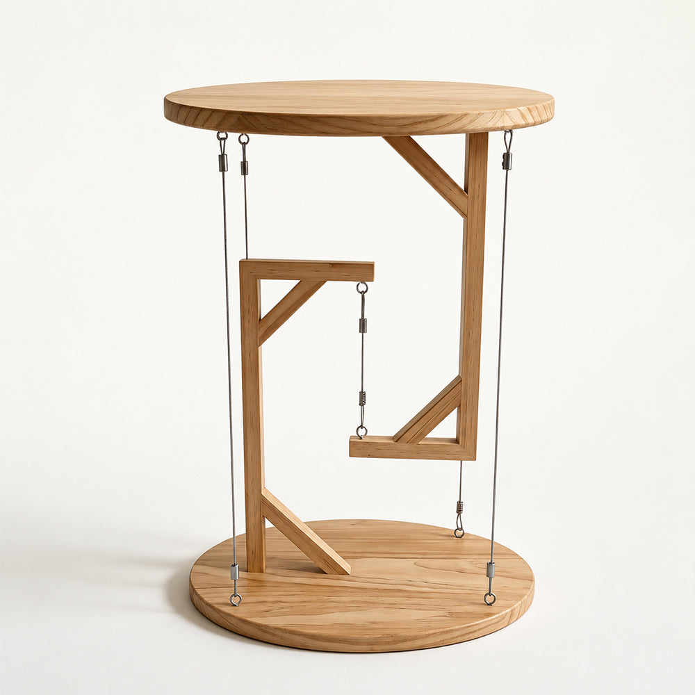 Tensegrity Floating Wooden Side Table