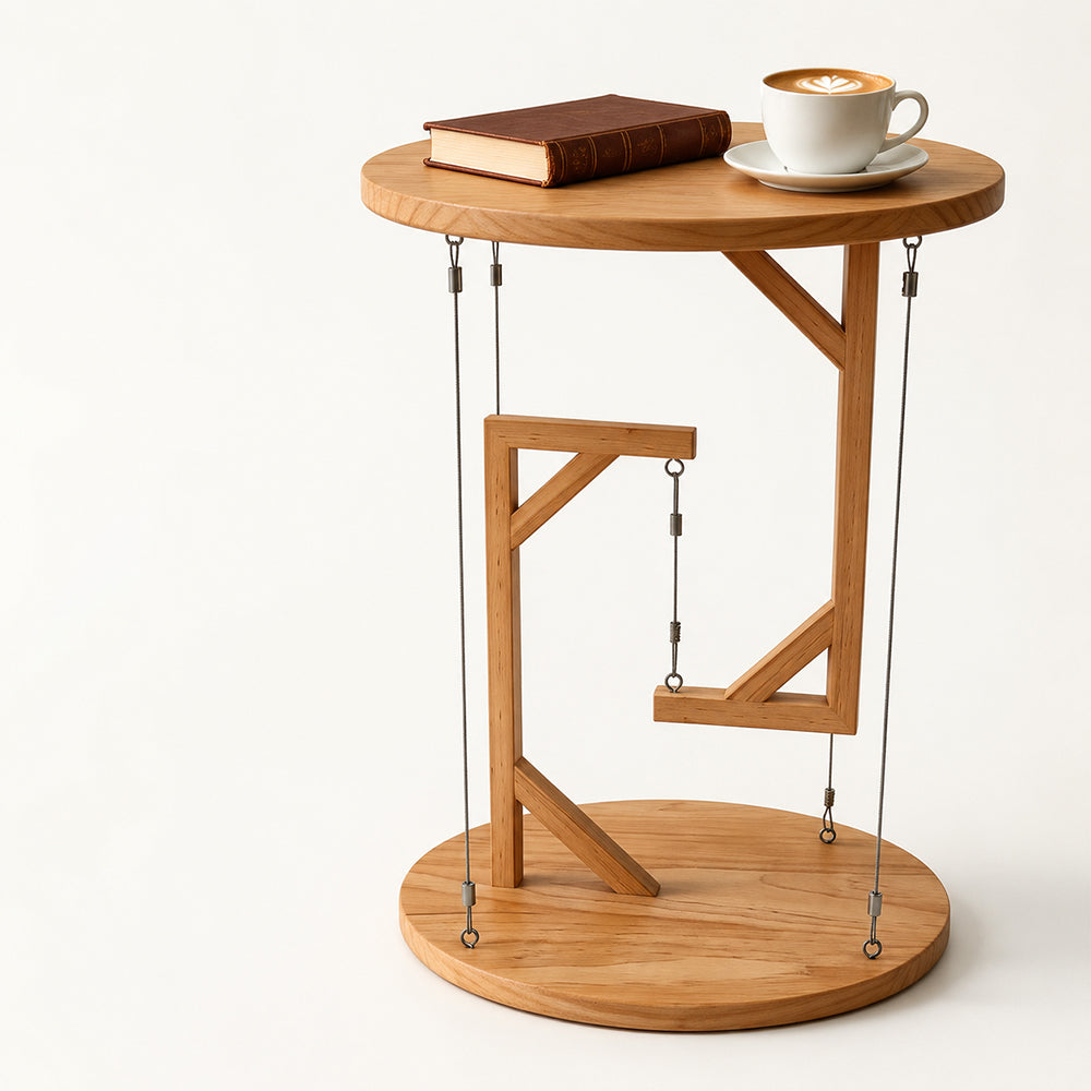 Tensegrity Floating Wooden Side Table
