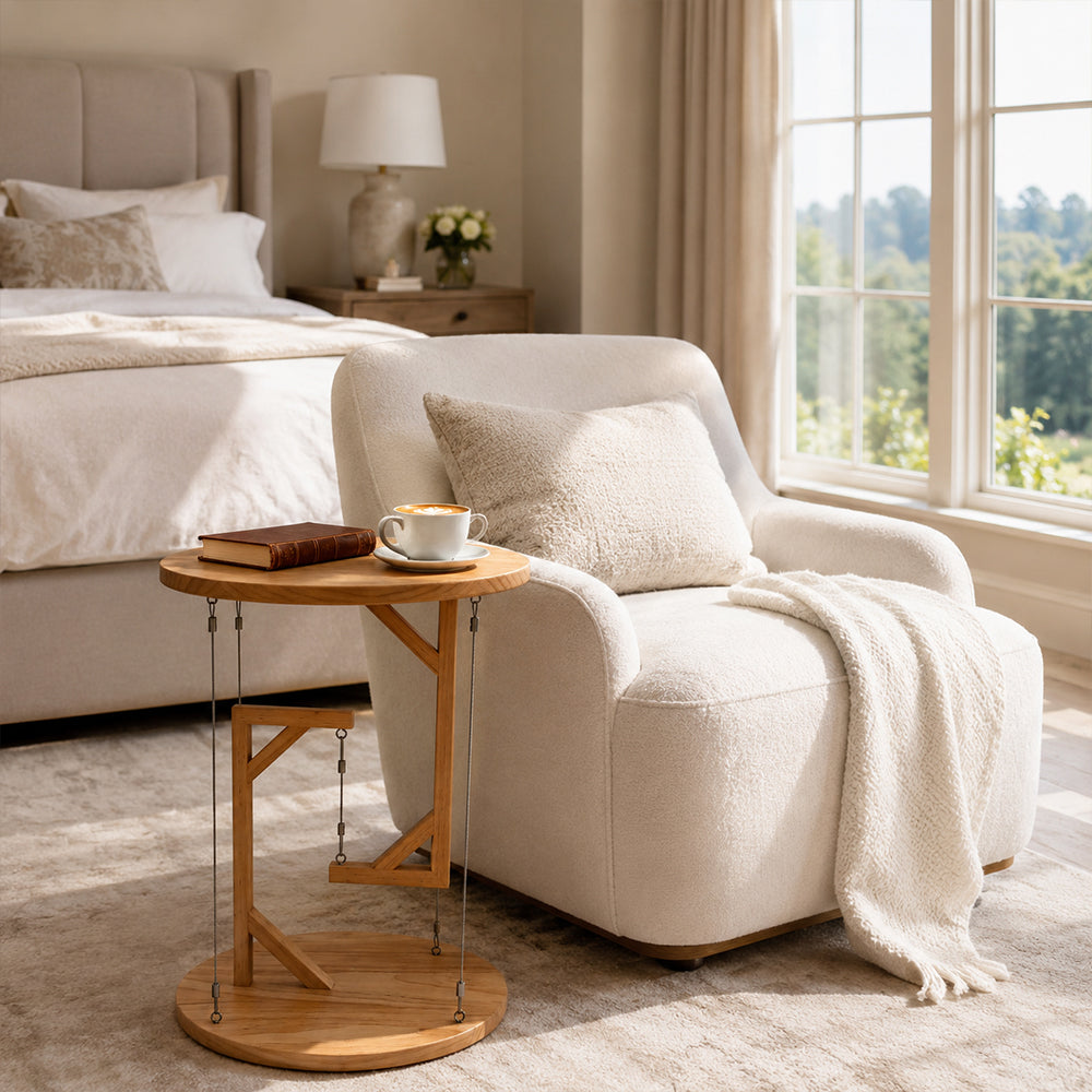 Tensegrity Floating Wooden Side Table